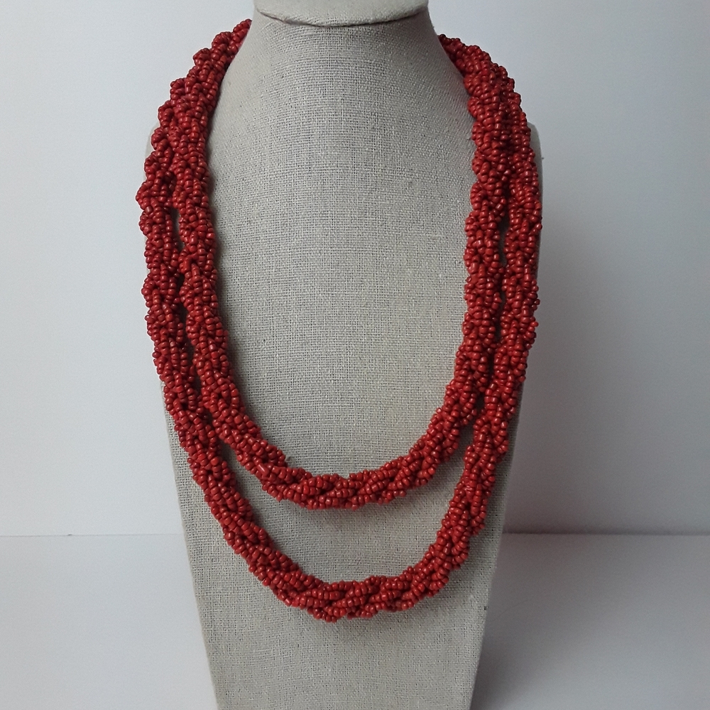 Vintage Handmade Multi-Strand Seed Bead Necklace